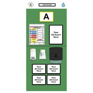 kaiserkraft Cartel informativo para etiquetado individual de estanterías, desinfección, H x A 2000 x 900 mm, verde