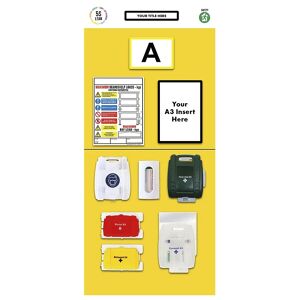 kaiserkraft Cartel informativo para etiquetado individual de estanterías, primeros auxilios, H x A 2000 x 900 mm, amarillo