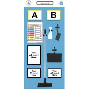 kaiserkraft Cartel informativo para etiquetado doble de estanterías, limpieza, H x A 2000 x 900 mm, azul