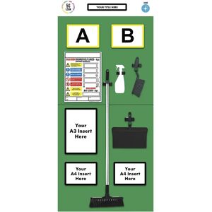 kaiserkraft Cartel informativo para etiquetado doble de estanterías, limpieza, H x A 2000 x 900 mm, verde