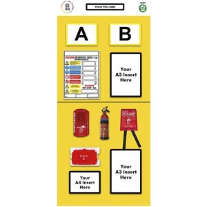 kaiserkraft Cartel informativo para etiquetado doble de estanterías, protección contra incendios, H x A 2000 x 900 mm, amarillo