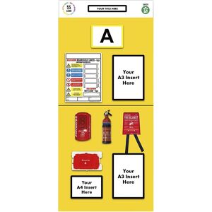 kaiserkraft Cartel informativo para etiquetado individual de estanterías, protección contra incendios, H x A 2000 x 900 mm, amarillo