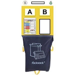 kaiserkraft Cartel informativo para etiquetado doble de estanterías, con bolsa de basura, H x A 2000 x 900 mm, amarillo