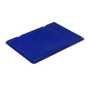 kaiserkraft Tapa superponible para recipiente RL-KLT, de PP azul, L x A x H 396 x 297 x 27 mm