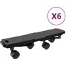 vidaXL Plataformas móviles con 4 ruedas 6 uds PP negro 170 kg