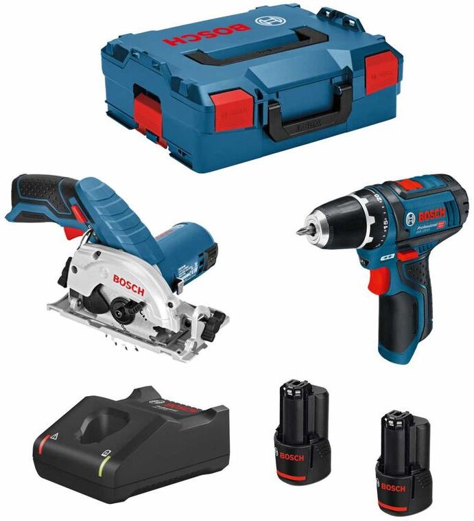 BOSCH Kit 12V B12GSRGKS2bat3a-40 (GSR 12V-15 + GKS 12V-26 + 2 x 3,0 Ah