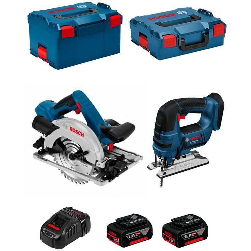 BOSCH Kit PSL2P2WC (GST 18V-LI B + GKS 18V-57G + 2 x 5,0Ah + GAL1880CV