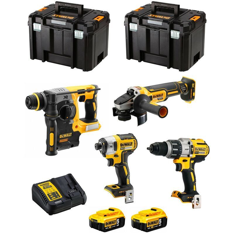 DeWALT Kit DWK401 (DCD996 + DCH273 + DCG405 + DCF887 + 2 x 5,0 Ah +