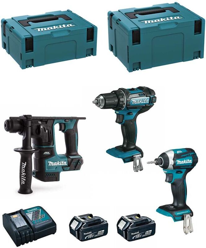 MAKITA Kit 18V MSL3P2 (DHR171 + DDF482 + DTD154 + 2 x 5,0 Ah + DC18RC +