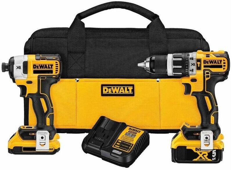 DEWALT Set Dewalt DCK287D1P1 18V XR - Atornillador Impacto + Taladro percutor