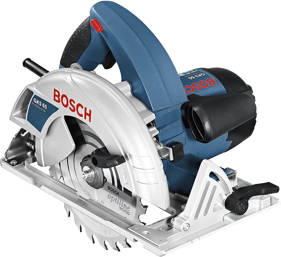 Bosch Sierra circular de mano GKS 65 Professional, con unidad de aspiración de polvo como accesorio, 95 dB(A)