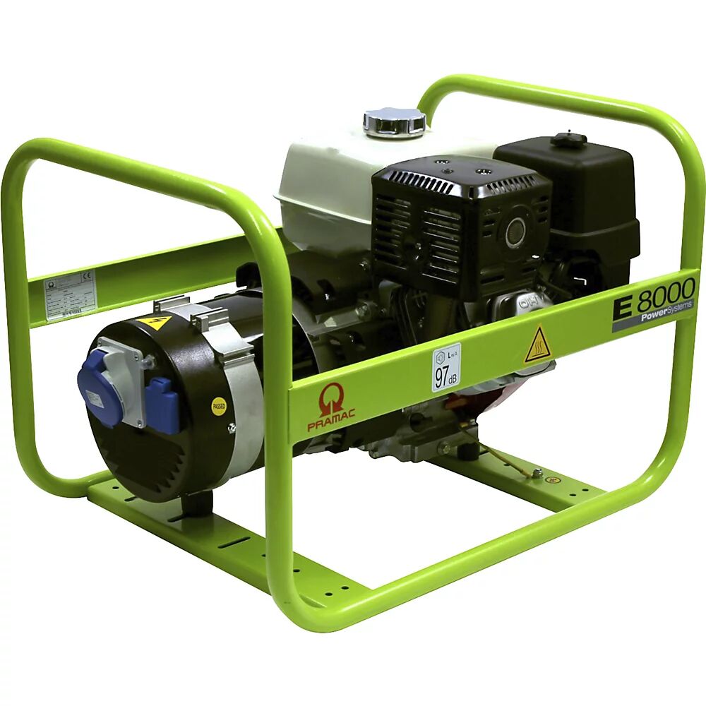 Pramac Generador eléctrico serie E - gasolina, 230 V, E 8000: gasolina, 230 V, potencia 5,5 kW, 5,5 kW
