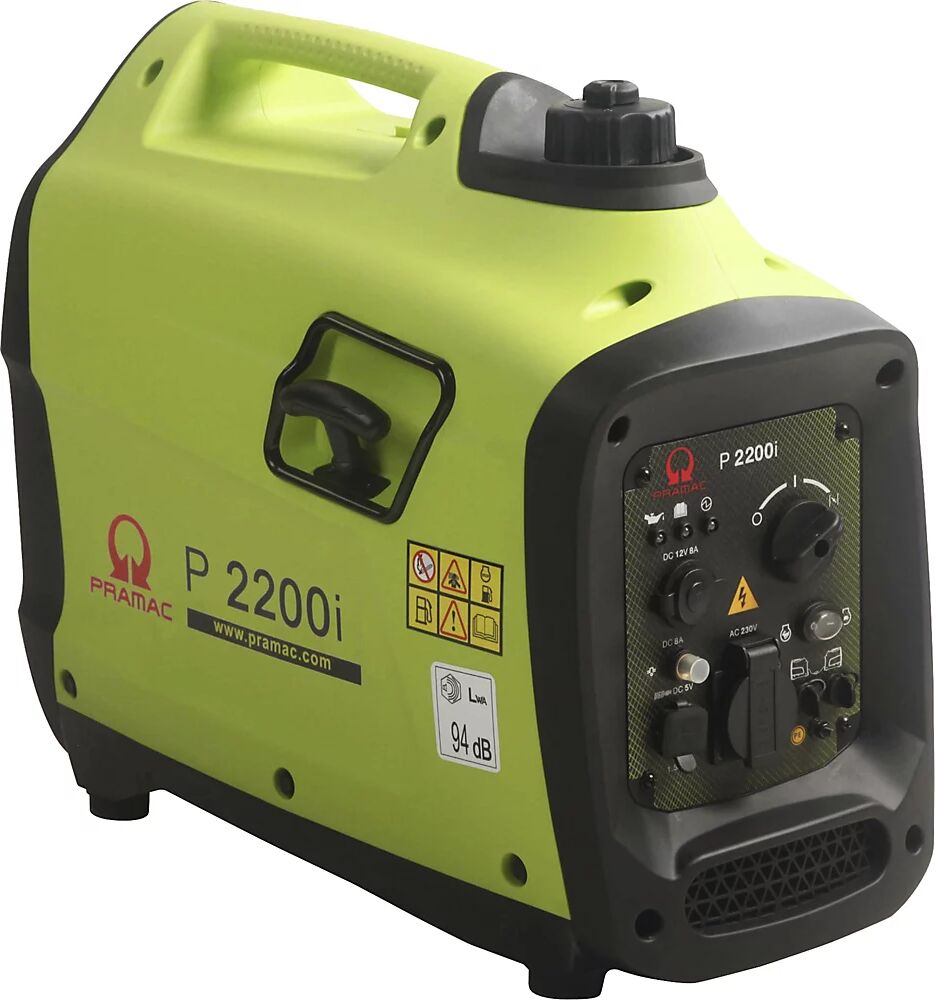 Pramac Generador eléctrico Inverter, P 2200i, gasolina, 230 V, potencia máx. 2100 W, 1,9 kW