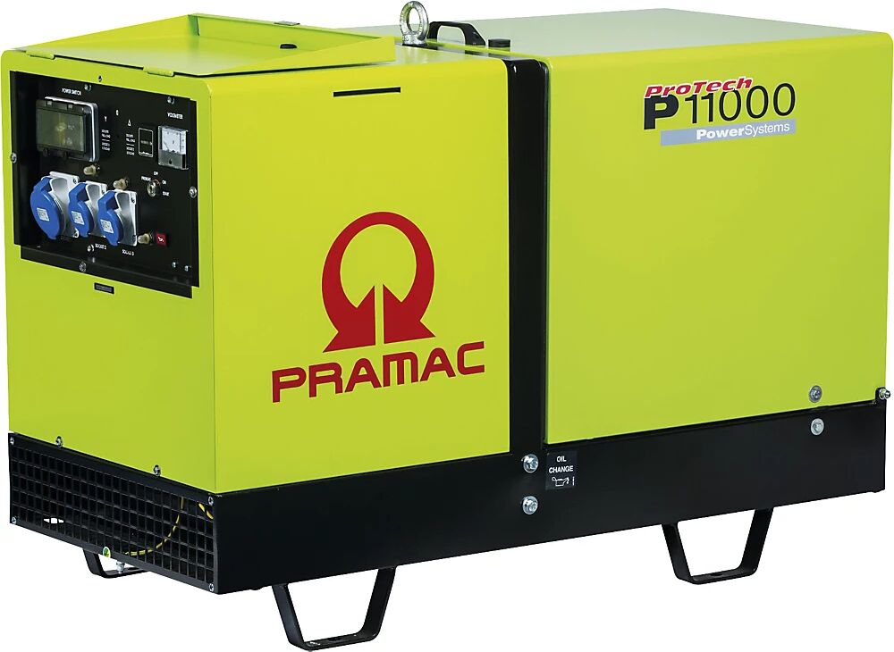 Pramac Generador eléctrico serie P, diésel, 400 / 230 V, P 11000 - potencia COP 6,00 kVA (230 V) / 10,00 kVA (400 V), 5,4 / 8,0 kW