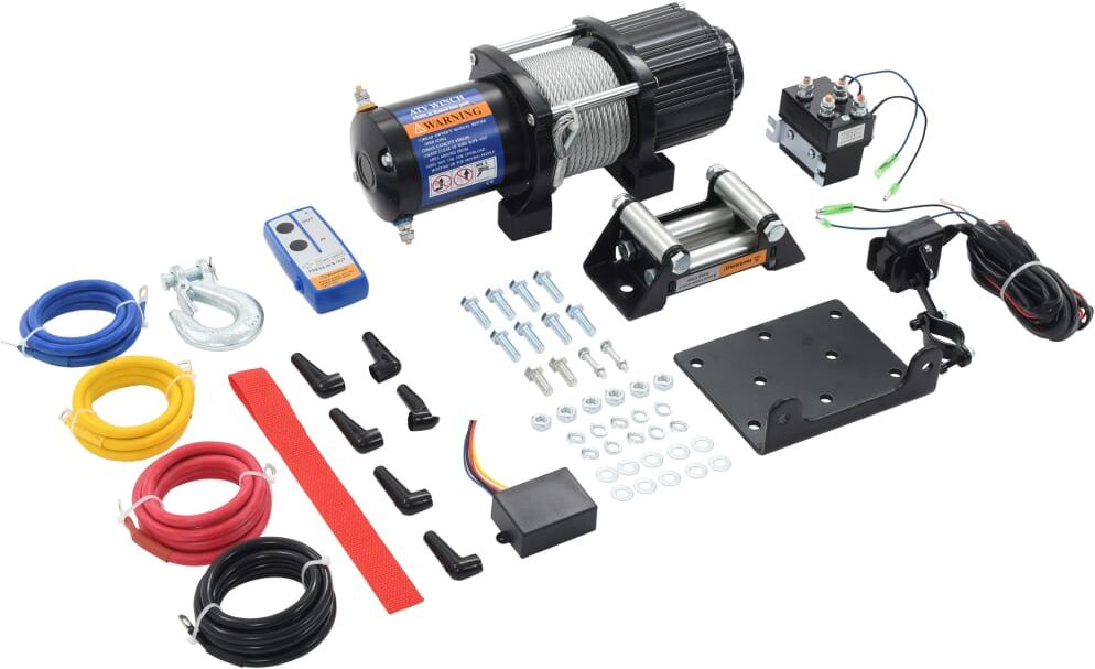 vidaXL Cabrestante eléctrico con mando a distancia 12V 4500lbs 2040kg