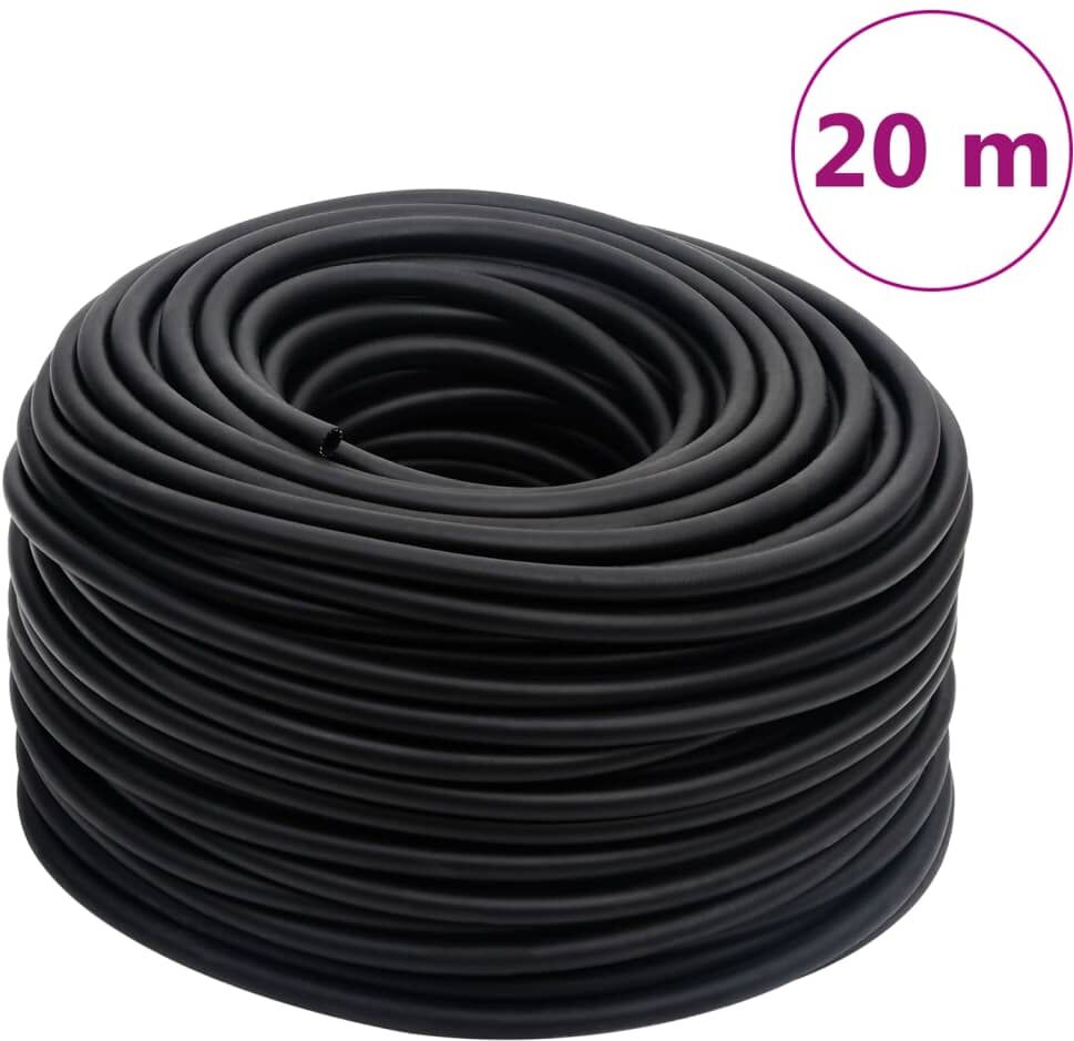 vidaXL Manguera de aire híbrida caucho y PVC negro 15 mm 20 m