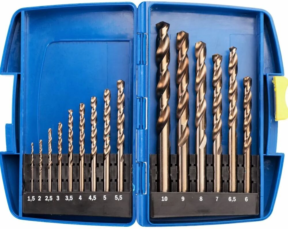 Toolzone Juego de 15 brocas de cobalto 1.5 - 10 mm.