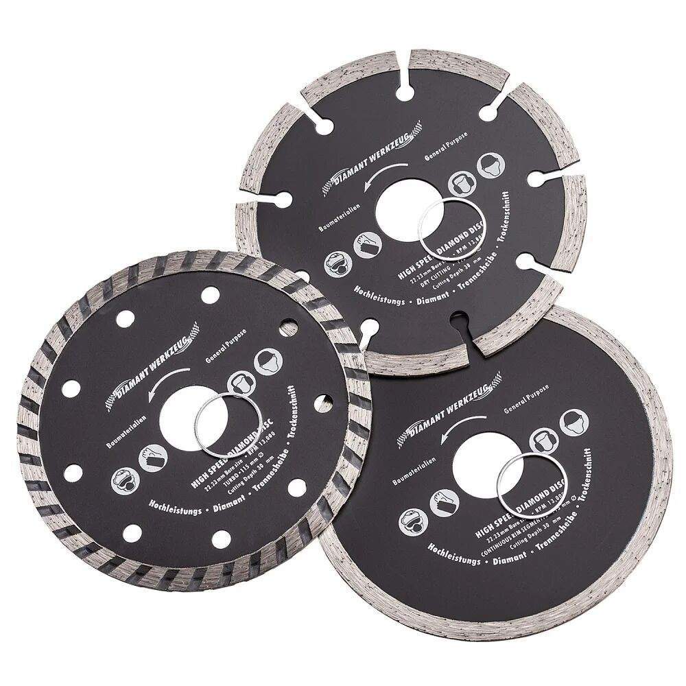 Neilsen Pack de 3 discos de diamante. Ø115 mm