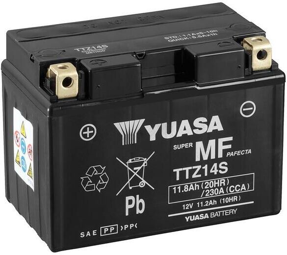 YUASA SIN MANTENIMIENTO Batería  con Acid Pack - TTZ14S Batería libre de mantenimiento -