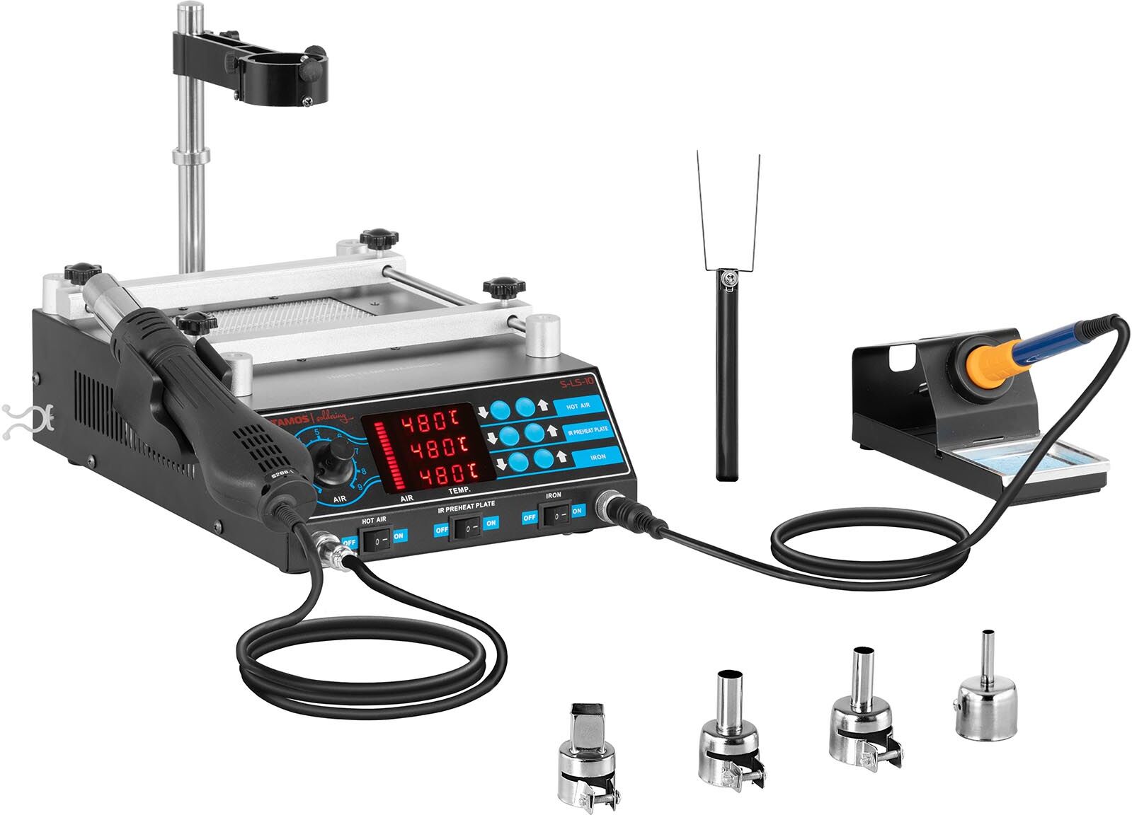 Stamos Soldering Juotosasema esilämmityslevyllä ja kahdella pidikkeellä - Basic