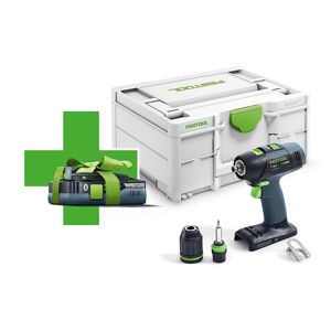 ACTION : Festool Perceuse-visseuse sans fil T 18+3-Basic - 577051 - y compris 1 batterie gratuite incluse dans la livraison