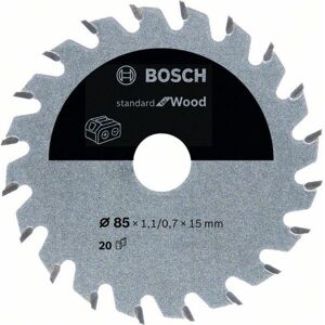 Lame de scie circulaire sans fil Standard for Wood Bosch, 85 x 1,1/0,7 x 15, 20 dents 2608837666 - Publicité