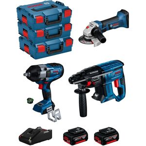 Bosch Kit BK311 (GDS 18V-1000 C GBH 18V-21 GWS 18-125 V-LI 2 x 5,0 Ah GAL18V-40 GCY42 3 L-Boxx 136) - Publicité