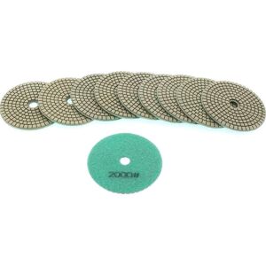 Varan Motors - NEWGP-01-8 10pcs pads diamant 100mm grain 2000 pour polissage a l'eau, polisseuse a l'eau