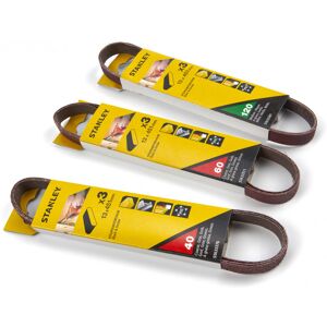 Stanley 3 pièces 13 x 455 mm. K120 Set de bandes abrasives pour Black & Decker KA900E Powerfile