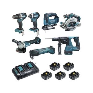 MAKITA Pack 7 outils 18V 5x5Ah - DLX7014PTJ