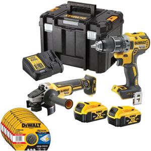 DEWALT Perceuse-visseuse DCD791 + Meuleuse DCG405 + 25 disques - DCK2020P2T