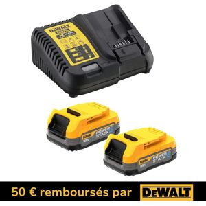 DEWALT Pack 2 batteries + chargeur Powerstack 18V 1.7Ah - DCB115E2-QW