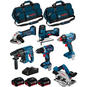 Bosch - Kit 18V BK602BAG (gdx 18V-180+GBH 18V-21+GKS 18V-57+GST 18V-LI s+gws 18-125V-LI+GSR 18V-60 C+3 x 5,0Ah+GAL18V-40+2 Sacs) - Publicité