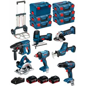 Bosch - Kit 18V BK701 (GST18V-LIS+GKS18V-LI+GBH18V-21+GWS18-125V-LI+GSR18V-55+GSA18V-LIC+GDX18V-180+ 3x4,0Ah+GAL18V-40+6xL-Boxx) - Publicité