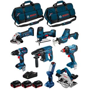 Bosch - Kit 18V BK802BAG (gdx 18V-180+GSR 18V-60C+GBH 18V-21+GKS 18V-57+GST 18V-LIS+GWS 18-125V-LI+GLI 18V-300+GSA18V-LIC+3x5,0Ah) - Publicité