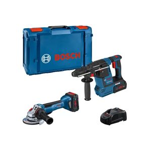 Lot de 2 outils 18V : gws 18V-10 p + gbh 18V-26 Bosch professional - avec 2 batteries 18V 5,5 ah - chargeur - l-boxx - 0615990N33 - Publicité
