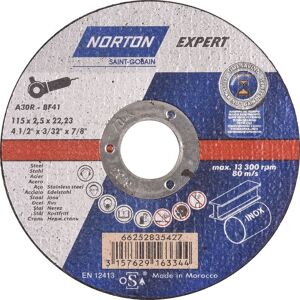 - disque à tronçonner expert acier/inox 115X22,23X2,5MM