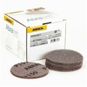 Boîte 50 disques abrasifs auto-agrippants Abranet ø 77 mm Mirka Grain: 320 - Publicité