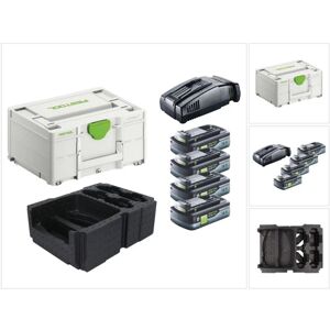 Festool - Energie Set 4x bp 18 Li 4,0 Ah hpc-asi Pack de batteries 18V 4,0 Ah HighPower ( 4x 205034 ) + sca 16 chargeur rapide 10,8 v - 18 v ( 576953 - Publicité