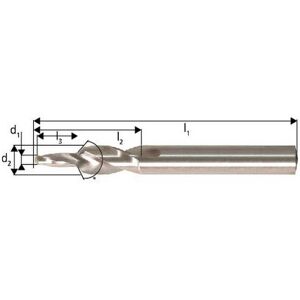 GUHRING Foret étagé pour avant-trous, queue cylindrique 90° Fraise à carotter, filetage M4, foret h8 (d1) x fraise h6 (d2) 3,3 x 4,5 mm