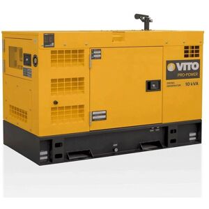 Vito - Groupe électrogène 10KVA 8,8KW Diesel Triphasé Monophasé avr Démarrage Automatique Autonomie 13 h yellow - Publicité