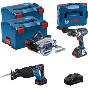 Bosch - ensemble d'outils 18V gsb/gks/gsa avec 2 batteries 18V 5.5AH et 1 18V 4.0AH - chargeur - L-Boxx 0615990N38 - Publicité