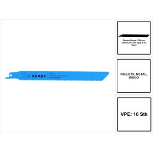 Pallets Lame de scie sabre 200mm 8-12tpi - 10 pièces. HSS-Bi-Metall Vario ( 2x 501.396 ) - Komet