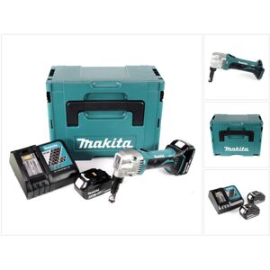 Makita - djn 161 rfj 18 v Grignoteuse sans fil + Coffret de transport Makpac + 2x Batteries bl 1830 3,0 Ah + Chargeur dc 18 rc - Publicité