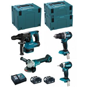 MAKITA Kit MK407RTJ (DHR243 DHP484 DTD153 DGA504 2 x 5,0 Ah DC18RC MAKPAC 2 MAKPAC 3 MAKPAC 4) - Publicité