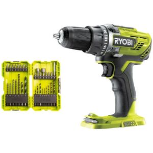 Ryobi - Pack Perceuse-visseuse R18DD3-0 - 18V One+ sans batterie ni chargeur - Coffret 32 accessoires mixte perçage - vissage - boulonnage RAK32DDMIX - Publicité