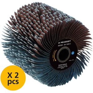 Lot de 2 brosses a lanieres abrasives Peugeot Ø120x100mm grain 40