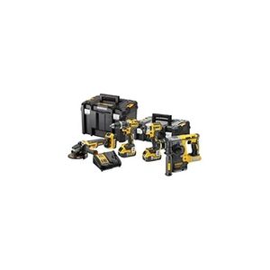 Dewalt Pack 4 outils XR 18V 5Ah Li-Ion Brushless Perceuse Visseuse Meuleuse Perforateur avec coff - Publicité