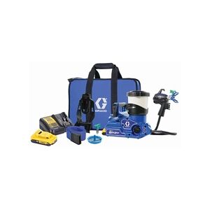 Graco Pistolet pulvérisateur de peinture Airless Ultra QuickShot - - avec 2 batteries 18V 2,0Ah Dewalt - 1 chargeur de batterie Dewalt - sac de transport - - Publicité