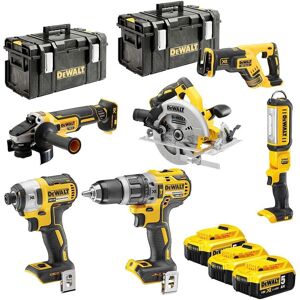 DeWalt - Pack de 6 outils 18V XR Li-Ion (3x5Ah) avec coffret Tough System - DCK623P3 - Publicité